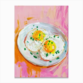 Pink Breakfast Food Scrambled Eggs 2 Canvas Print