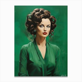 Lady In Green art print Canvas Print