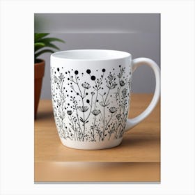 Coffee and Bloom Mug Canvas Print