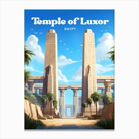 Temple Of Luxor Ancient Egypt Travel Art Canvas Print