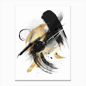 Abstract Black And Gold Painting 56 Canvas Print