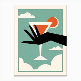 Martini, Cocktail print, Retro poster Canvas Print