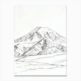 Mount Olympus Greece Line Drawing 2 Canvas Print