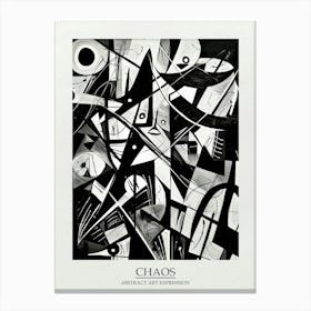 Chaos Abstract Black And White 2 Poster Canvas Print