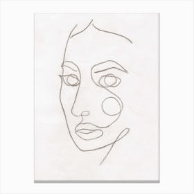 Line art Portrait Of A Woman Canvas Print