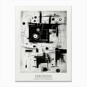 Emotions Abstract Black And White 1 Poster Canvas Print