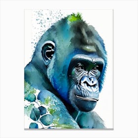 Baby Gorilla Gorillas Mosaic Watercolour 3 Canvas Print