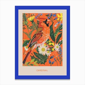 Spring Birds Poster Cardinal 2 Canvas Print