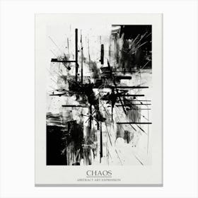 Chaos Abstract Black And White 3 Poster Canvas Print