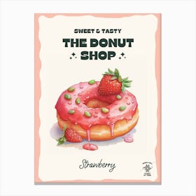 Strawberry Donut The Donut Shop 1 Canvas Print