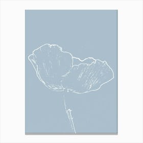 Poppy Line Drawing - Side Canvas Print