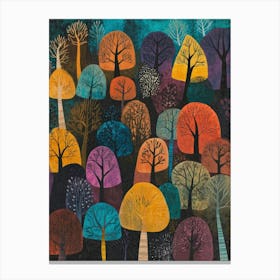 Trees In The Night Canvas Print