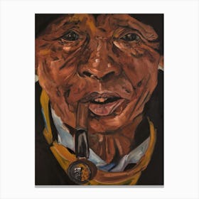 Smoking Man Canvas Print