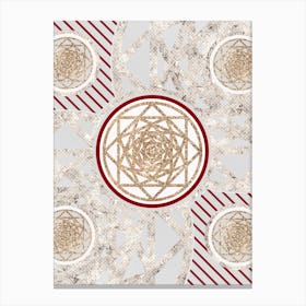 Geometric Glyph in Festive Gold Silver and Red n.0038 Canvas Print
