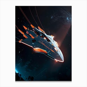 Spaceship In Space 2 Canvas Print