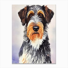 German Wirehaired Pointer 3 Watercolour dog Canvas Print