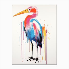 Andy Warhol Style Bird Stork 2 Canvas Print