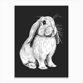 French Lop Rabbit Minimalist Illustration 4 Canvas Print