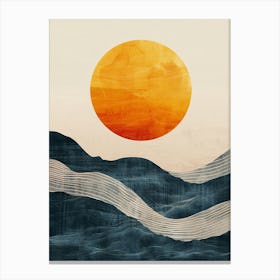 Sunset On The Ocean Canvas Print