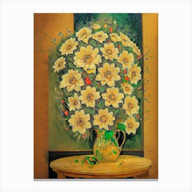 Yellow Flowers In A Vase Canvas Print