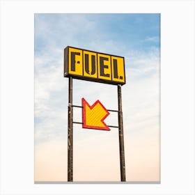 Fuel Sign Arrow Canvas Print