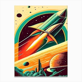 Space Exploration Vintage Sketch Space Canvas Print