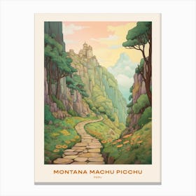 Montana Machu Picchu Peru Hike Poster Canvas Print