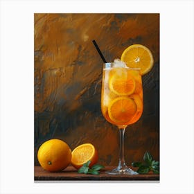 Aperitif Cocktail With Orange Slices Canvas Print