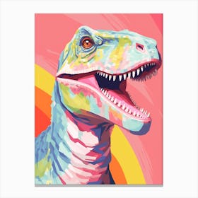 Colourful Dinosaur Velociraptor 1 Canvas Print