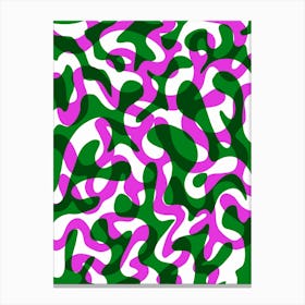 Design Green and PinkAbstract organic shapes Canvas Print