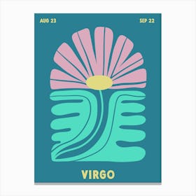 Virgo Print Zodiac Poster Astrology Wall Decor Flower Market Botanical Canvas Print