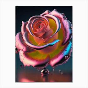 Water Drop Rose Canvas Print