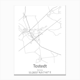 Tostedt,Germany Minimalist Map Canvas Print