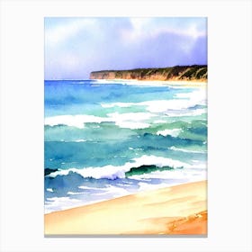 Merewether Beach, Australia Watercolour Canvas Print