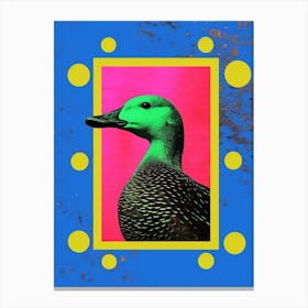 Duckling Geometric Vibrant Portrait 3 Canvas Print