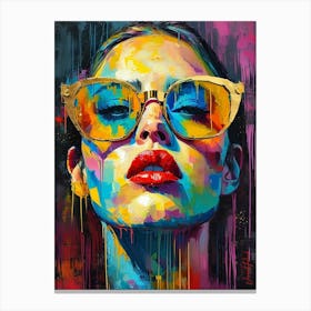 Vibrant Female With Glasses Canvas Print