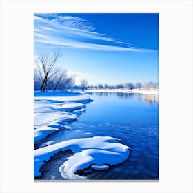 Frozen River Waterscape Photography 2 Canvas Print