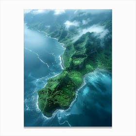 Aerial View Of A Tropical Island 2 Canvas Print