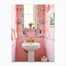 Pink Bathroom 1 Canvas Print