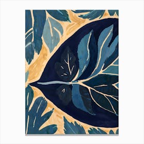 Blue Leaf 1 Canvas Print