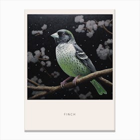 Ohara Koson Inspired Bird Painting Finch 2 Poster Canvas Print