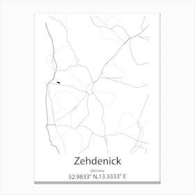 Zehdenick,Germany Minimalist Map Toile