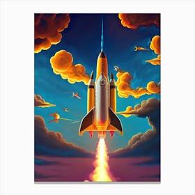 Rocket At Sunset Canvas Print