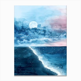 Ocean Watercolor Painting Canvas Print