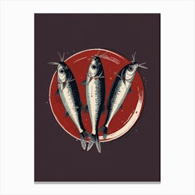 Three Fish On A Plate Canvas Print