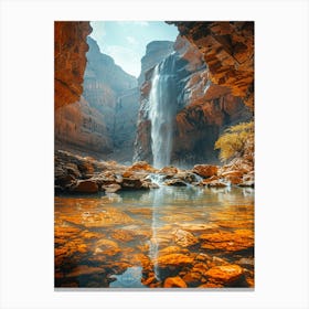 Waterfall In The Canyon 1 Canvas Print