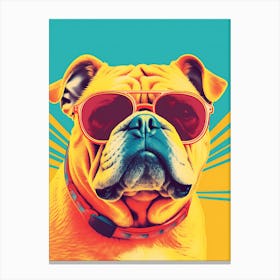 Bulldog In Sunglasses Canvas Print