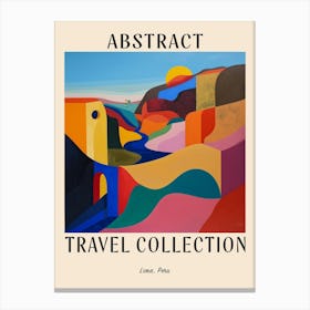 Abstract Travel Collection Poster Lima Peru 5 Canvas Print