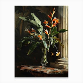 Baroque Floral Still Life Heliconia 4 Canvas Print