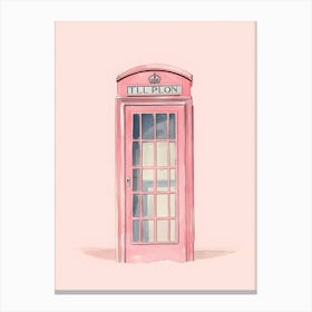 Pink Telephone Booth Canvas Print